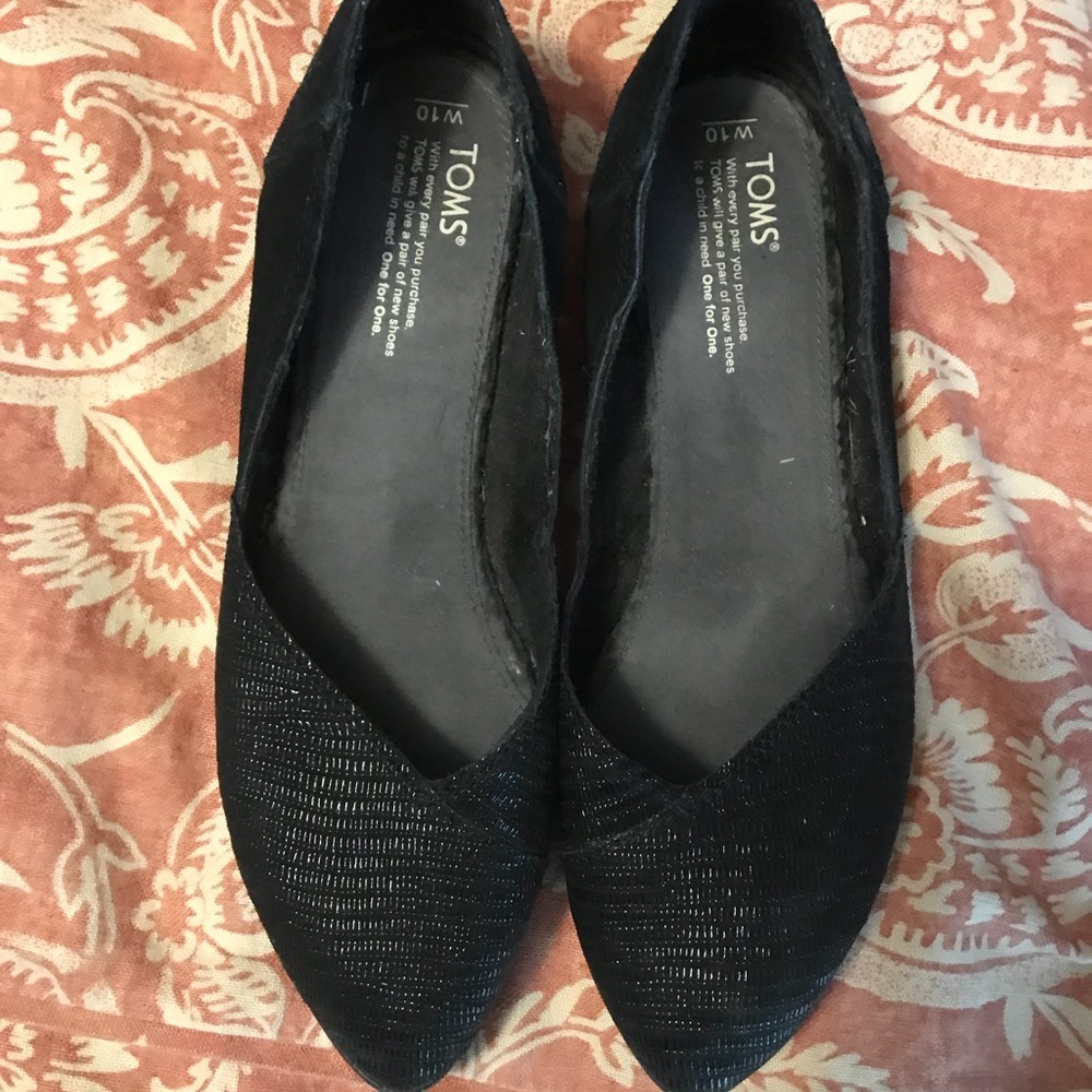 Toms jute flats black Sz 10